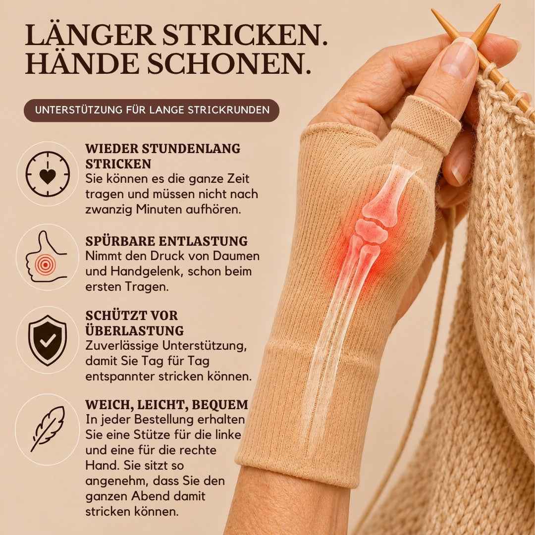 Die Handstütze für Strickerinnen